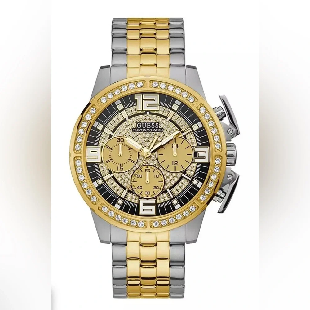 Guess Apollo Watch -‎ Men's Watches in Silver Gold - Buckle STYLE GW0063G1 NWOT